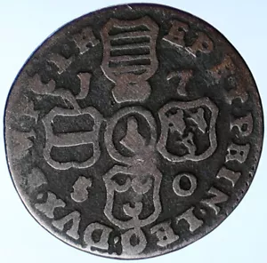 1750 BELGIUM Bishopric of LIEGE Jean-Theodore of Bavaria OLD Liard Coin i108542 - Picture 1 of 3
