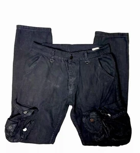 Mnml Snap Cargo Jeans Mens Black Straight Leg Pants Size 32X32 - Picture 1 of 6