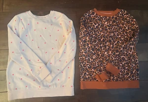 Lot Of 2 Cat & Jack Girls Pullover Sweatshirts Size Large 10/12 - Picture 1 of 3