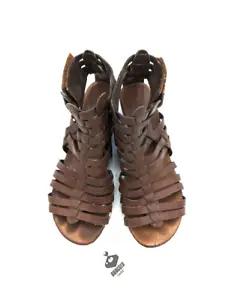 a.n.a Women's Meadow Open Toe Wedge Heel Gladiator Brown Sandals Size 6.5 M - Picture 1 of 8