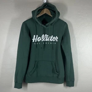 Hollister Hoodie Womens Small Green Soft Pullover Sweater Cali Logo Y2K Classic - Picture 1 of 11