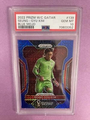 2022 Panini Prizm W/C Seung-Gyu Kim #139 BLUE MOJO PRIZM /75 PSA 10 #3352 KOREA - Image 1 of 3
