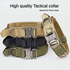US Dog Tactical Collar Heavy Duty Nylon Military Metal Buckle Adjustable Handle