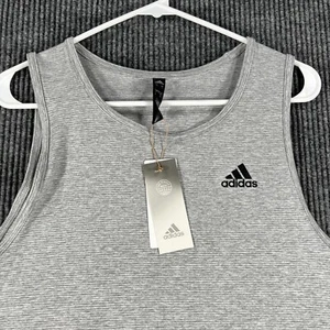 Adidas Tank Top Shirt Mens Small Gray Sleeveless Axis 2.0 Activewear Workout New - Picture 1 of 13