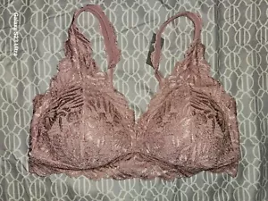 Nuevo con etiquetas Sujetador de encaje con correa ajustable gancho trasero rosa para mujer TALLA GRANDE con aros Aerie - Imagen 1 de 4