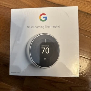 Google Nest learning thermostat - Polished Steel (T3019US) - Picture 1 of 4