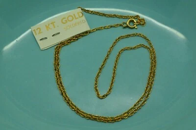 COLLAR CADENA CUERDA SUELTA RELLENO ORO AMARILLO 17.75" CON ETIQUETA Foto 1 de 3