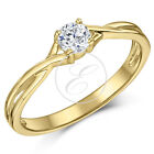 9ct Yellow Gold  Engagement Ring Diamond Solitaire Quarter Third or Half Carat 