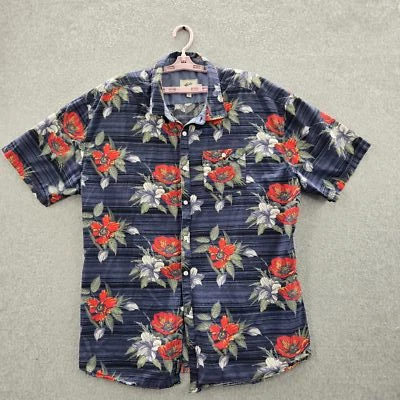 Ecko Unltd. Men Button Up Shirt 2XL Navy Floral Hawaiian Short - Image 1 of 4