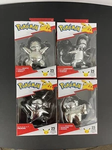 Pokemon 25° anniversario figura cromata serie 1 lampadina pika ciondolo set 4 pz - Foto 1 di 2