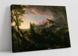 THOMAS COLE, THE COURSE OF EMPIRE: SAVAGE STATE -CANVAS WALL ARTWORK PIC PRINT - Picture 1 of 2