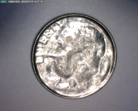 ROOSEVELT DIME, STRUCK THROUGH A LATE STAGE CAPPED DIEπBEAUTYπ  US ERROR COIN Cover