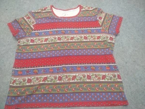 White Stage Vintage Womens Tee Size XL Flower Print Fade and shrink Resistant - Picture 1 of 7