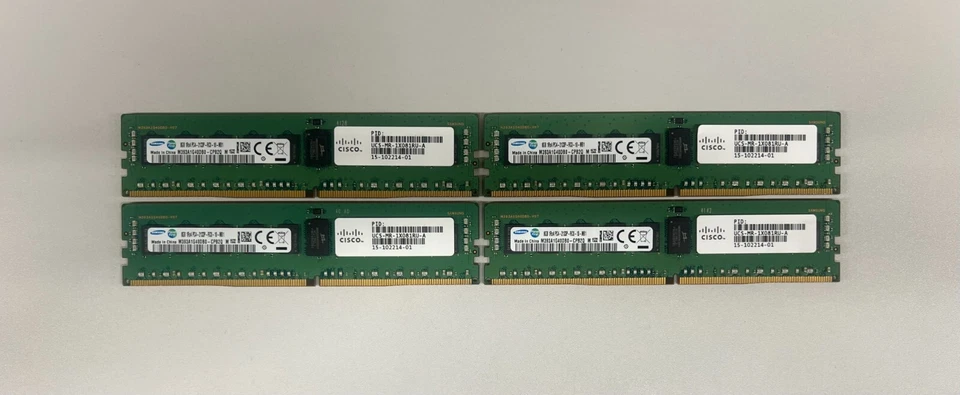 LOT OF 4x UCS-MR-1X081RU-A CISCO 8GB 1Rx4 PC4-2133P DDR4-17000 MEMORY LRDIMM - Image 1 of 2