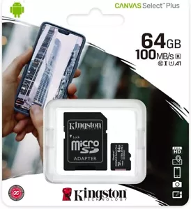 Scheda di memoria micro SD Kingston 64 GB per tablet Samsung Galaxy Tab A7 10.4 Tab 4 8 - Foto 1 di 3