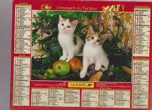 calendrier année 2001 - almanach -  bon etat complet cote d'or -  - Picture 1 of 2