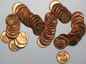 1954-D Lincoln Wheat Cent Roll Gem RED BU Uncirculated Cents 50 Coins (25101202R - Picture 1 of 2