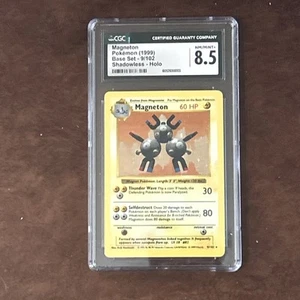 CGC 8.5 Shadowless Magneton #9 Holo Rare Base Set Pokemon Game 1999 Mint NM - Picture 1 of 2