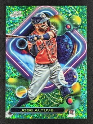 Jose Altuve 2023 Topps Chrome Cosmic Green Space Dust Refractor 29/75 #10 ASTROS - Image 1 of 2