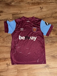 Camisa West Ham United Para Hombre Grande Claret Azul Premier League Fútbol Umbro Betway - Imagen 1 de 8