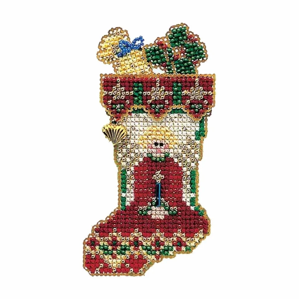 Medias Angélicas Ornamento Cuentas Punto de Cruz Kit Mill Hill Cuentas Vacaciones 2004 Foto 1 de 1