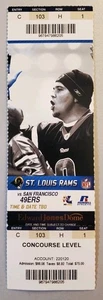 St Louis Rams San Francisco 49ers Football Ticket 1/1 2012 David Akers TD Pass - Picture 1 of 2