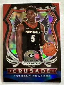 Panini Prizm 2020-21 selecciones del draft Crusade Anthony Edwards #81 rojo azul Prizm (RC) - Imagen 1 de 2