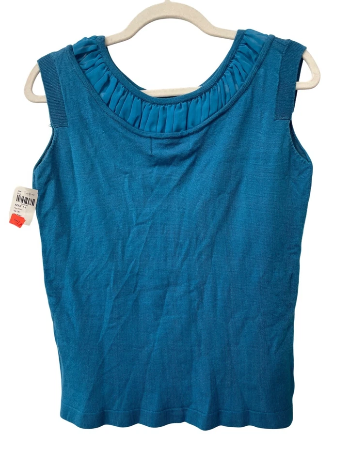 Suéter sin mangas Sharagano Studio vintage años 90 talla mediana nuevo azul sin existencias NUEVO Foto 1 de 4