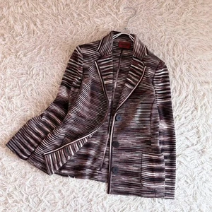 Missoni Damen 2XL Italy Streifen M Logo Knopf Strick Jacke 44 Orange Etikett Luxus - Bild 1 von 12