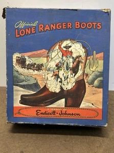 Rare 1948 Official Lone Ranger Endicott Johnson Cowboy Boots #6030 Box - Picture 1 of 8