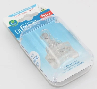 Pezón estrecho para biberón Dr Brown's nivel 1 para 0 m+ paquete de 2 sin BPA nuevo/sellado Foto 1 de 3