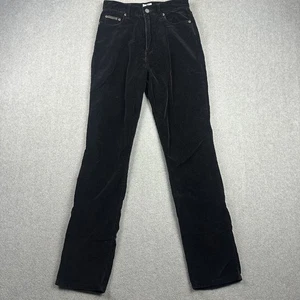 Vintage Calvin Klein Jeans Womens 6 Black Corduroy High Rise Straight Pants 90s - Picture 1 of 9