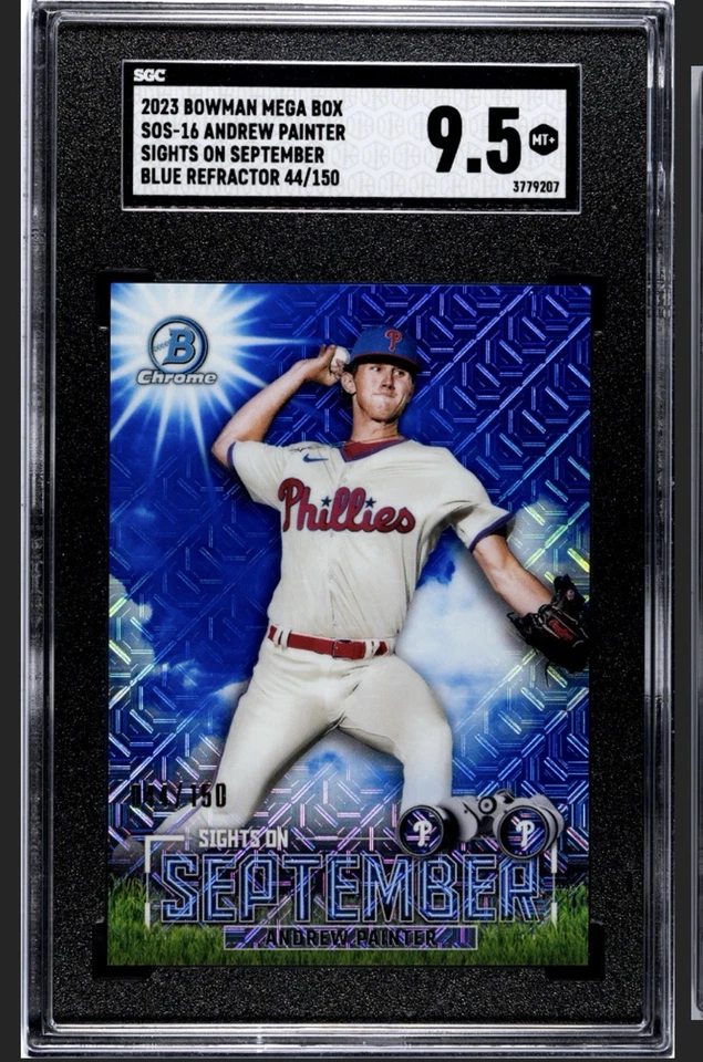 ANDREW PAINTER 2023 Bowman Chrome Sights on September Blue Mojo 44/150 SGC 9.5! - Image 1 of 2