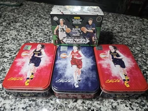 2024 WNBA Caitlin Clark Empty Tin Lot Red/Blue Prizm Draft Picks Blaster Sealed - Picture 1 of 6