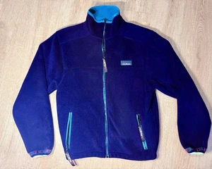 Vintage L.L. Bean Polartec Blue Aztec Zip Up Fleece Jacket Small? Freeport - Picture 1 of 7