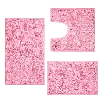 Bathroom Rugs, Super Absorbent Luxury Shaggy Chenille Bath Mats, Pink 20x20_1... - Image 1 of 4