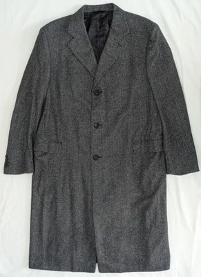 Canali 100% Pure Cashmere Italian OverCoat Top Coat Size US 48L Houndstooth Gray - Image 1 of 4