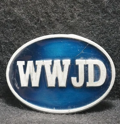 WI09101 ВИНТАЖНЫЙ 1998 ** WWJD ** ЧТО БЫ СДЕЛАЛ ИИСУС? ПРЯЖКА РЕМНЯ РАДИОСТАНЦИИ - Изображение 1 из 2