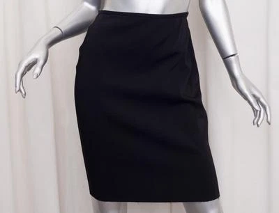 LANVIN Mujer Clásica Negra Sarga Recta Lápiz Vaina Falda 8 M NUEVA NUEVA CON ETIQUETAS Foto 1 de 4