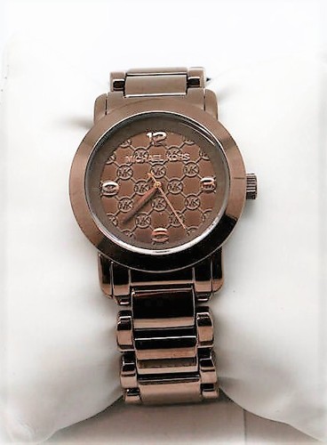 NUOVO OROLOGIO MICHAEL KORS TONO BRONZO QUADRANTE MONOGRAMMA BRACCIALE MK3177