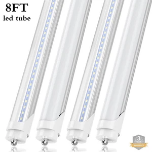 T8 8FT LED Tube Light Bulbs Fa8 Garage Warehouse Ceiling 45W 8 Foot Shop Lights - Picture 1 of 19