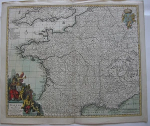 Frankreich France-General Orig Kupferstichkarte Nic. Visscher 1650 - Picture 1 of 6