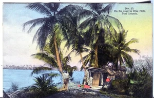 Jamaica Port Antonio - Road to Blue Hole Checkpoint 1907 Duperly & Sons postcard - Picture 1 of 3