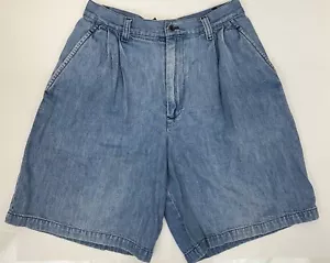 Pantalón Corto Vintage Ralph Lauren Denim Cambray 28” Cintura Ultra Alta Mínimo - Imagen 1 de 15