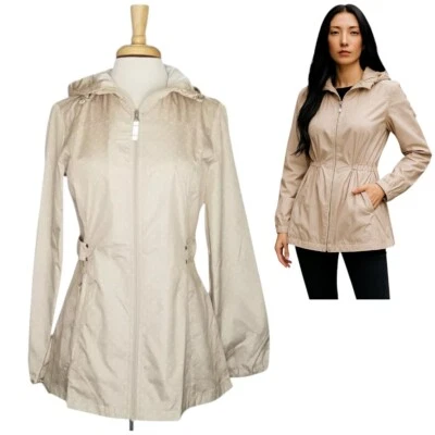 Jones Нью-Йорк женщин размер маленький парка в кармане ветровка куртка песок/точки - Изображение 1 из 4