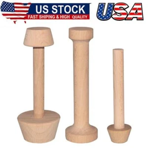 Wooden Tart Tamper Set, Double Side Pie Pastry Dough Tamper, Egg Tart Pan Mold - Picture 1 of 8