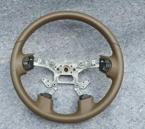 Brown Leather Steering Wheel 15" Perforated lower portion - Unknown brand - 5/8" - Picture 1 of 6