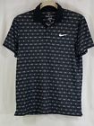 Nike NikeCourt Sphere Striped Tennis Polo Black White 728999 Mens L