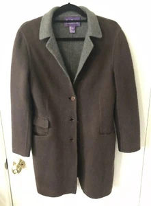 RALPH LAUREN LILA ETIKETT 100 % kaschmirbraun grau Coatigan weicher Mantel Gr. 8 Damen - Bild 1 von 11