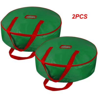 Christmas Xmas Wreath Storage Bag with Handles for 25" 30" 36" Wreath Clean up - Image 1 of 4